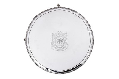 Lot 431 - A George III sterling silver salver, London 1777 by James Stamp