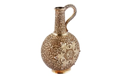 Lot 171 - A late 19th century Anglo – Indian unmarked silver gilt ewer (surahi), Cutch circa 1880