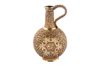 Lot 171 - A late 19th century Anglo – Indian unmarked silver gilt ewer (surahi), Cutch circa 1880