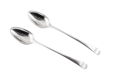 Lot 228 - A pair of George III sterling silver basting spoons, London 1787 by George Smith and William Fearn