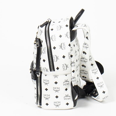 Lot 294 - MCM White Visetos Stark Backpack Front Stud PM