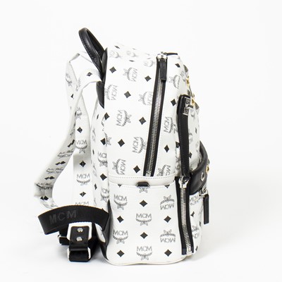 Lot 294 - MCM White Visetos Stark Backpack Front Stud PM