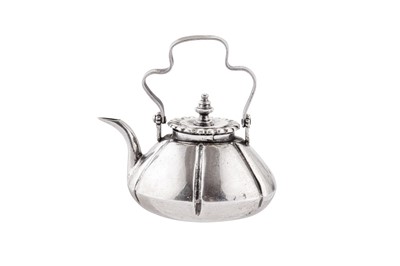 Lot 135 - A late 18th century Dutch silver miniature ‘toy’ kettle, Amsterdam circa 1780
