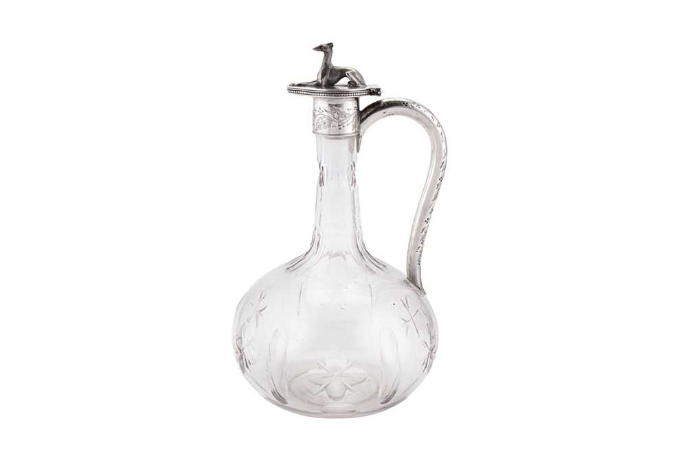 Lot 332 - A Victorian sterling silver mounted claret jug, Sheffield 1878 by Roberts & Belk