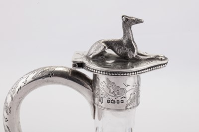 Lot 332 - A Victorian sterling silver mounted claret jug, Sheffield 1878 by Roberts & Belk