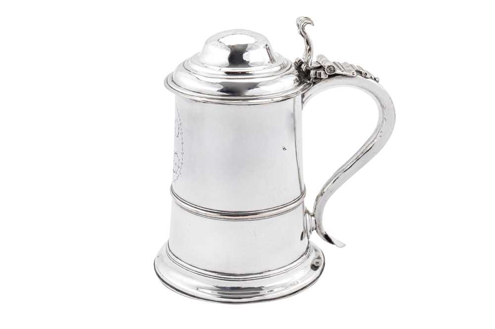 Lot 255 - A George III Old Sheffield Silver Plate tankard, Sheffield circa 1770 by Tudor and Leader