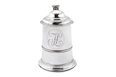 Lot 255 - A George III Old Sheffield Silver Plate tankard, Sheffield circa 1770 by Tudor and Leader