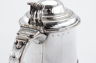 Lot 255 - A George III Old Sheffield Silver Plate tankard, Sheffield circa 1770 by Tudor and Leader