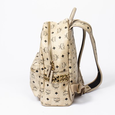 Lot 170 - MCM Beige Visetos Side Stud Stark Backpack