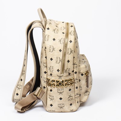 Lot 170 - MCM Beige Visetos Side Stud Stark Backpack