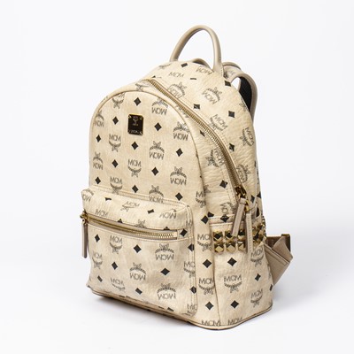 Lot 170 - MCM Beige Visetos Side Stud Stark Backpack