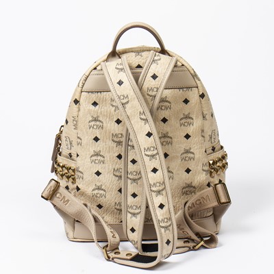 Lot 170 - MCM Beige Visetos Side Stud Stark Backpack