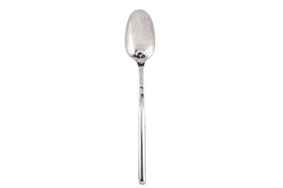 Lot 208 - A George II sterling silver marrow scoop spoon, London 1738 by Jeremiah King (this mark reg. 5th June 1736)