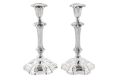 Lot 333 - A set of four early Victorian sterling silver candlesticks, Sheffield 1839 by Henry Wilkinson & Co