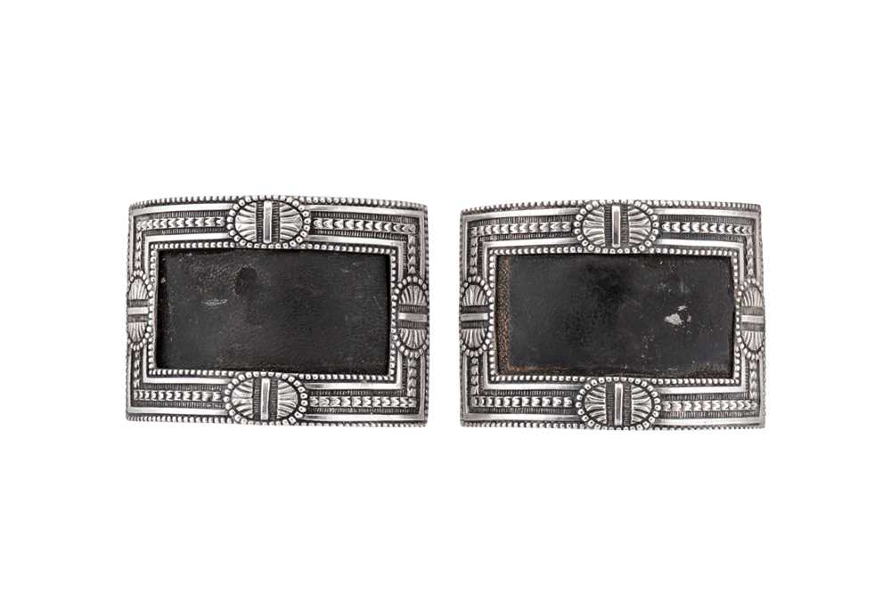 Lot 110 - A pair of late 18th century continental silver shoe buckles, possibly Dutch circa 1780