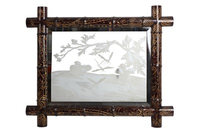 Lot 169 - A PAIR OF LATE 19TH CENTURY ITALIAN JAPONISME STYLE ENGRAVED GLASS WALL MIRRORS