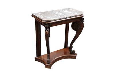 Lot 36 - A REGENCY ROSEWOOD AND MARBLE PIER TABLE