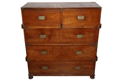 Lot 318 - A CAMPHORWOOD CAMPAIGN CHEST, 19TH CENTURY
