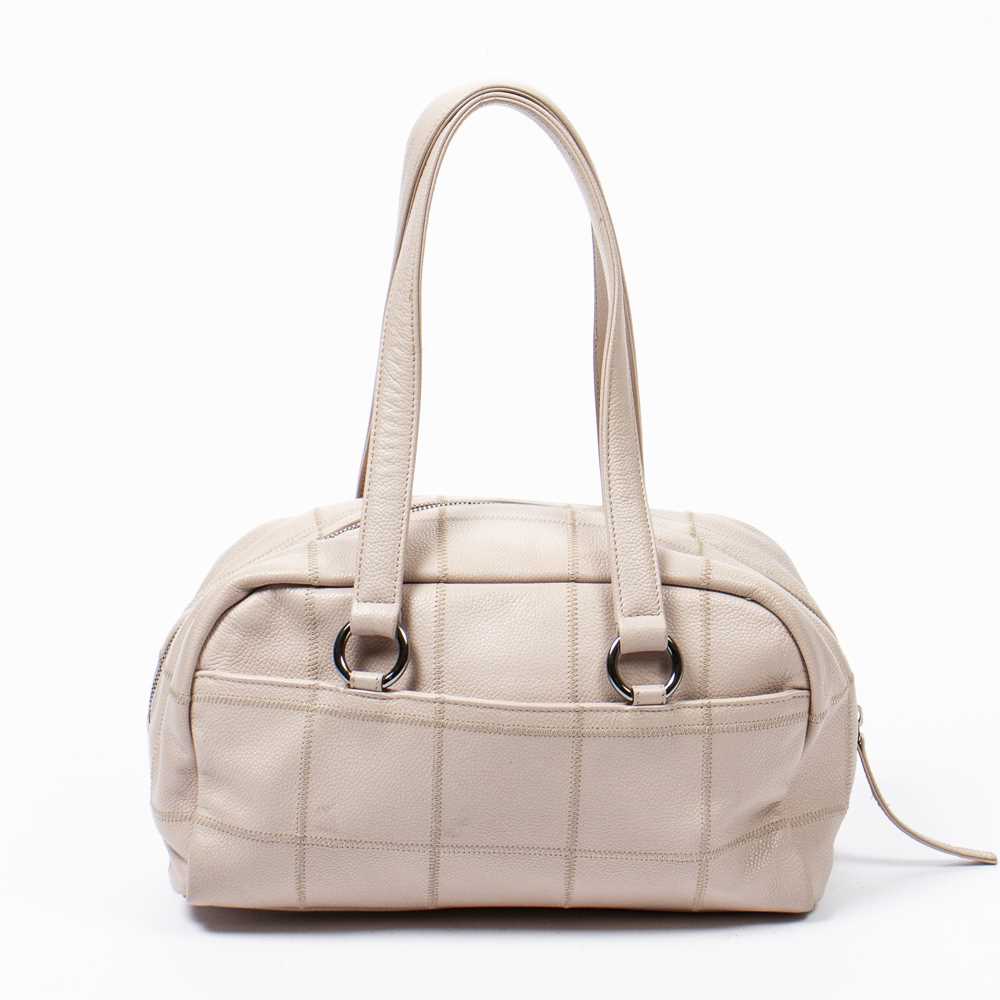Lot 29 - Chanel Pale Pink Square Quilted LAX Bowler Bag