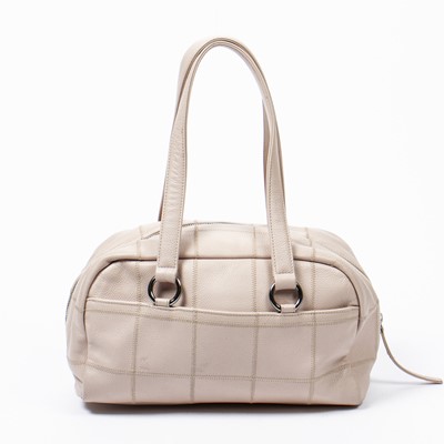 Lot 29 - Chanel Pale Pink Square Quilted LAX Bowler Bag