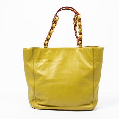 Lot 103 - Chanel Yellow Front Logo Tortoise Tote