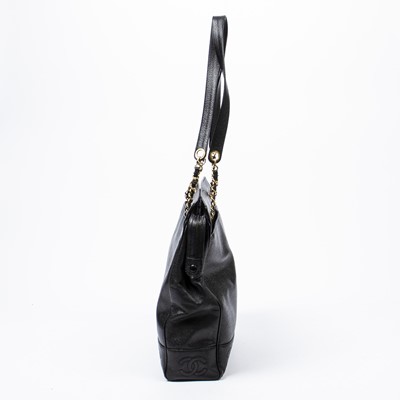 Lot 275 - Chanel Black Triple CC Large Shopping Tote