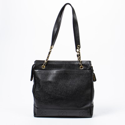 Lot 275 - Chanel Black Triple CC Large Shopping Tote
