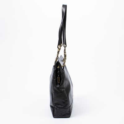 Lot 275 - Chanel Black Triple CC Large Shopping Tote
