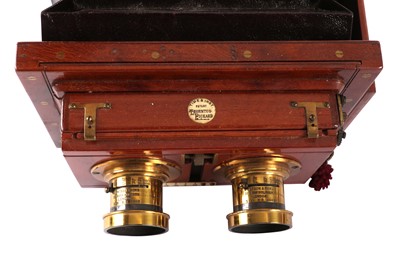 Lot 52 - A Watson Stereoscopic Tailboard Mahogany & Brass Camera