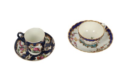 Lot 363 - A WORCESTER PORCELAIN CUP AND SAUCER, 18TH CENTURY