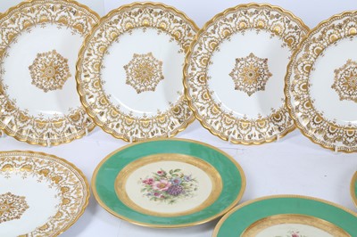 Lot 128 - EIGHT GILT PORCELAIN CABINET PLATES BY W T COPELAND AND SONS