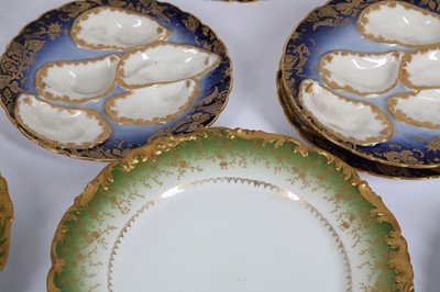 Lot 134 - A SET OF EIGHT LIMOGES OYSTER PLATES, LATE 19TH CENTURY