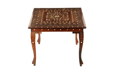 Lot 267 - λ AN IVORY, BONE AND COLOURED WOOD-INLAID LOW TABLE
