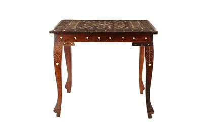 Lot 267 - λ AN IVORY, BONE AND COLOURED WOOD-INLAID LOW TABLE