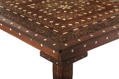 Lot 267 - λ AN IVORY, BONE AND COLOURED WOOD-INLAID LOW TABLE