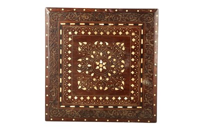 Lot 267 - λ AN IVORY, BONE AND COLOURED WOOD-INLAID LOW TABLE