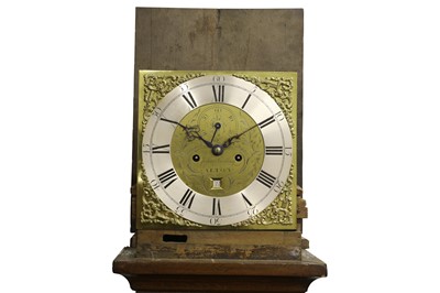 Lot 224 - AN EARLY 18TH CENTURY OAK CASED LONGCASE CLOCK SIGNED JOHN SNELLING, ALTON