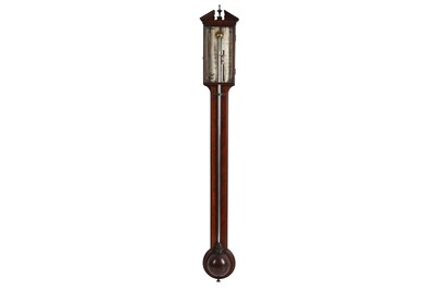 Lot 217 - A GEORGE III MAHOGANY STICK BAROMETER BY TAYLOR, LONDON