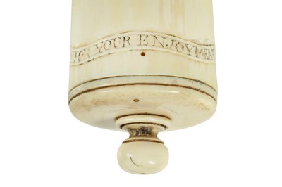 Lot 154 - A 19TH CENTURY ENGLISH IVORY PHALLUS 'FOR YOUR ENJOYMENT'