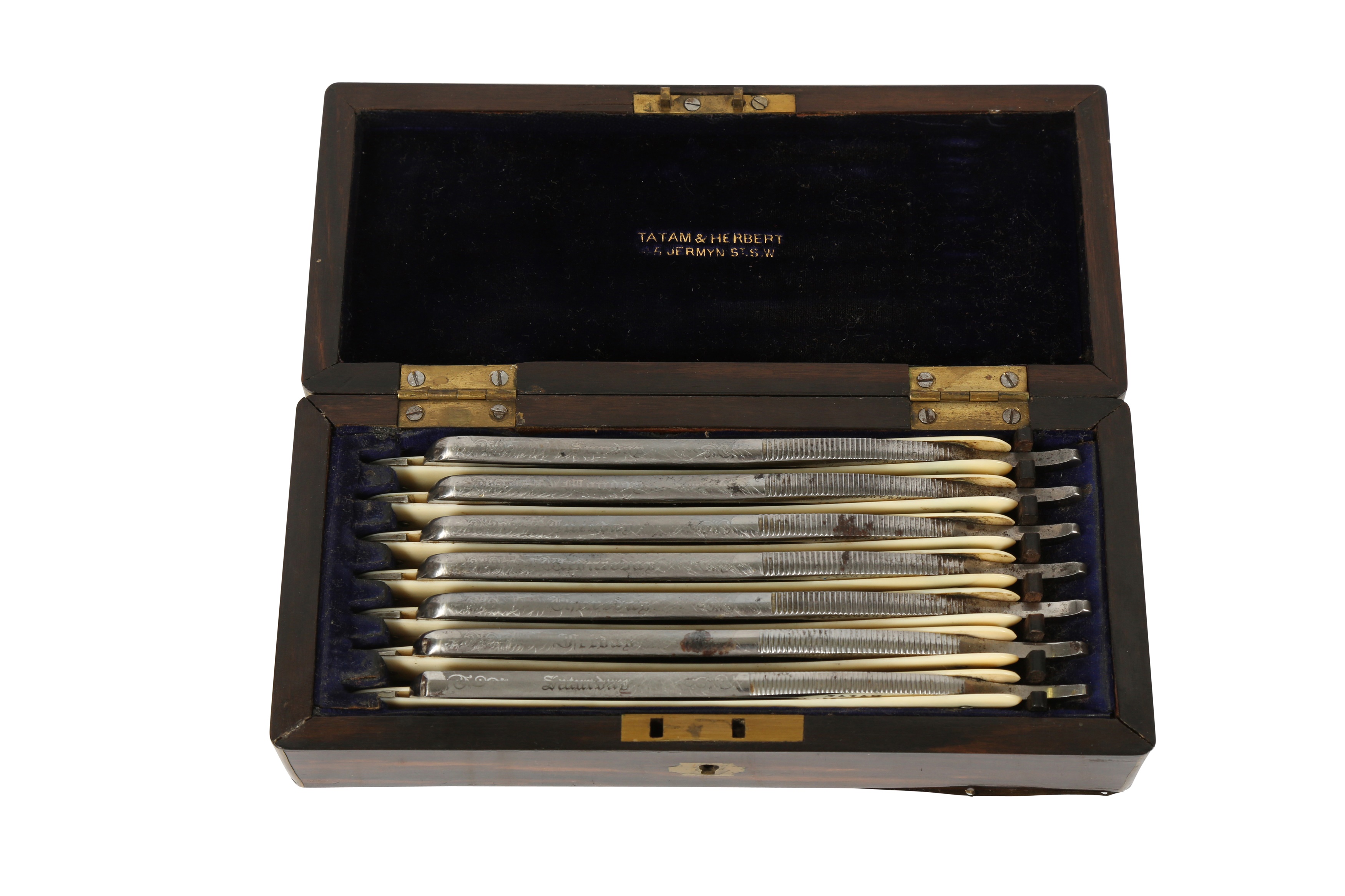 Lot 338 - A 19TH CENTURY ENGLISH COROMANDEL CASED WEEK'