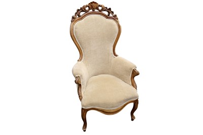Lot 324 - A FRENCH WALNUT ARMCHAIR, EARLY 20TH CENTURY