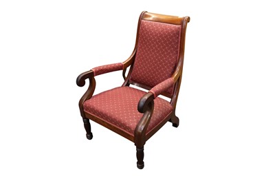 Lot 324 - A FRENCH WALNUT ARMCHAIR, EARLY 20TH CENTURY
