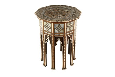 Lot 253 - λ A TEN-SIDED MOTHER-OF-PEARL AND IVORY-INLAID OCCASIONAL TABLE