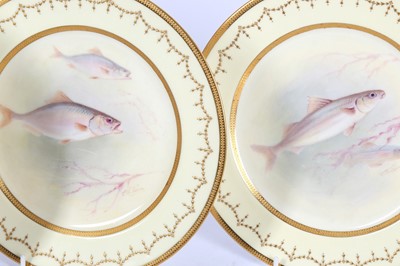 Lot 142 - A COLLECTION OF NINE ROYAL DOULTON PORCELAIN CABINET PLATES BY SAMUEL WILSON