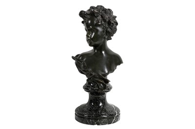Lot 131 - A LATE 19TH CENTURY FRENCH BRONZE BUST OF A YOUNG GIRL SIGNED 'DURAY'
