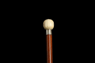 Lot 339 - A 19TH CENTURY IVORY AND MALACCA EROTIC WALKING CANE