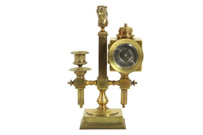 Lot 211 - A LATE 19TH CENTURY NOVELTY DESK CLOCK MODELLED AS A CARRIAGE LANTERN