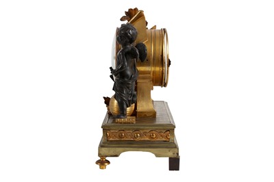 Lot 181 - A RARE AND FINE LATE 18TH CENTURY ENGLISH BRONZE AND GILT BRONZE FUSEE CLOCK BY JAMES TREGENT