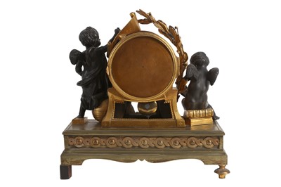 Lot 181 - A RARE AND FINE LATE 18TH CENTURY ENGLISH BRONZE AND GILT BRONZE FUSEE CLOCK BY JAMES TREGENT