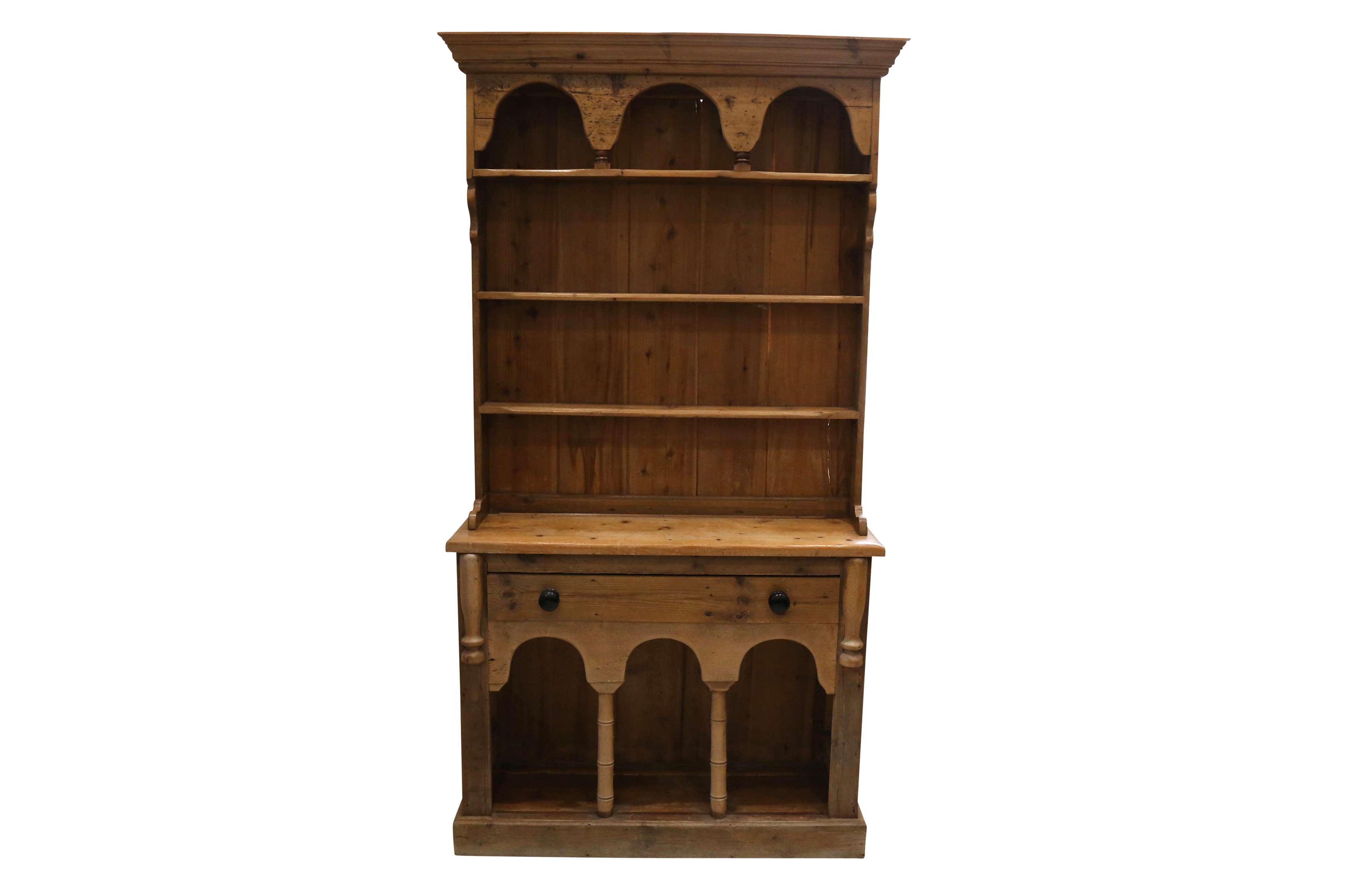 Lot 274 A PINE DRESSER, VICTORIAN AND LATER